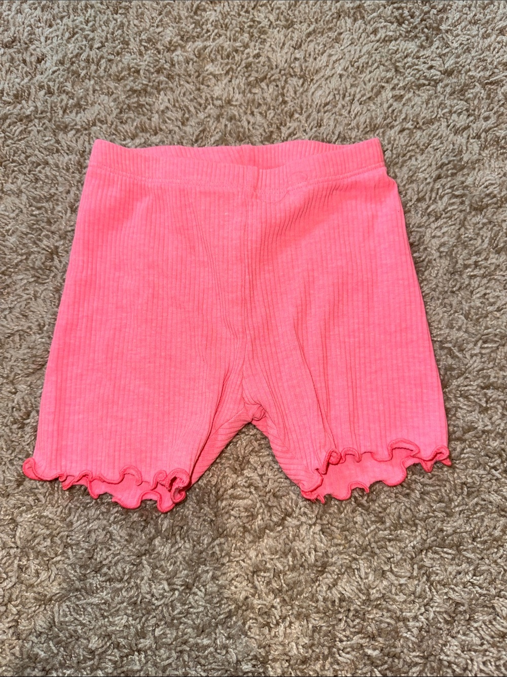 Old Navy Neon Pink Ruffle-Hem Ribbed Shorts